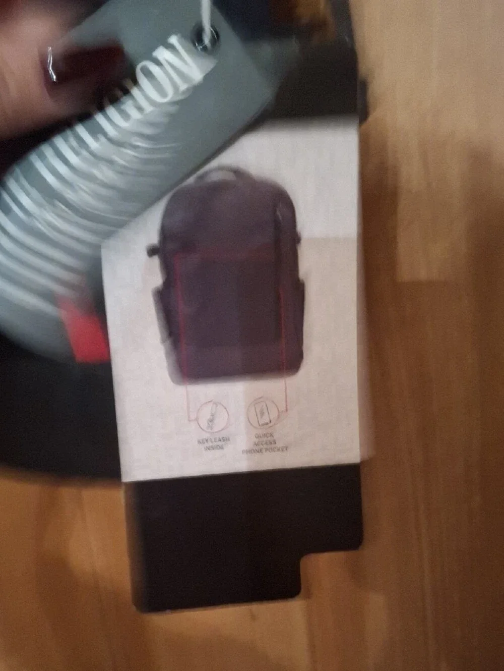 True Religion Black Backpack with Red Accents